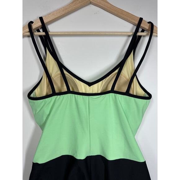 Miraclesuit Trimshaper Colorblock Ruched Sides One-Piece Slimming Swimsuit Sz 14 - Picture 5 of 10